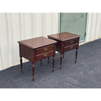 1980s Ethan Allen Georgian Court Cherry Nightstands- A Pair