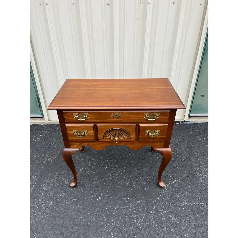 1980s Harden Queen Anne Style New England Cherry Lowboy Chest of Drawers