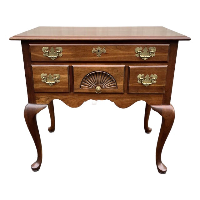 1980s Harden Queen Anne Style New England Cherry Lowboy Chest of Drawers