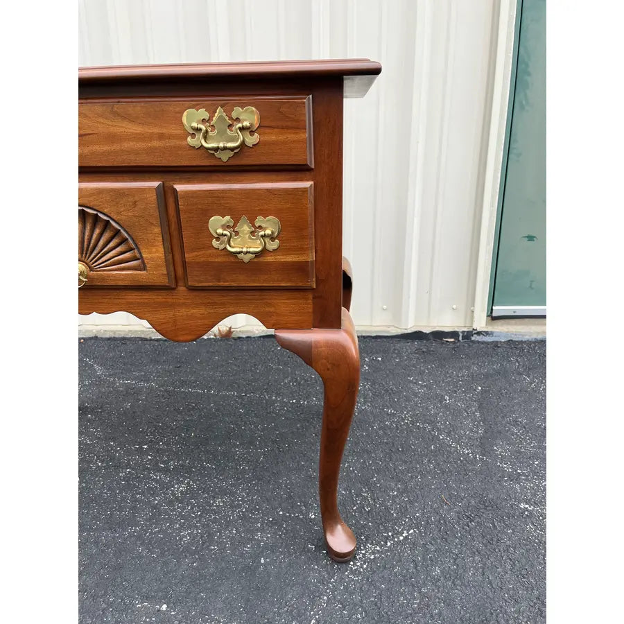 1980s Harden Queen Anne Style New England Cherry Lowboy Chest of Drawers
