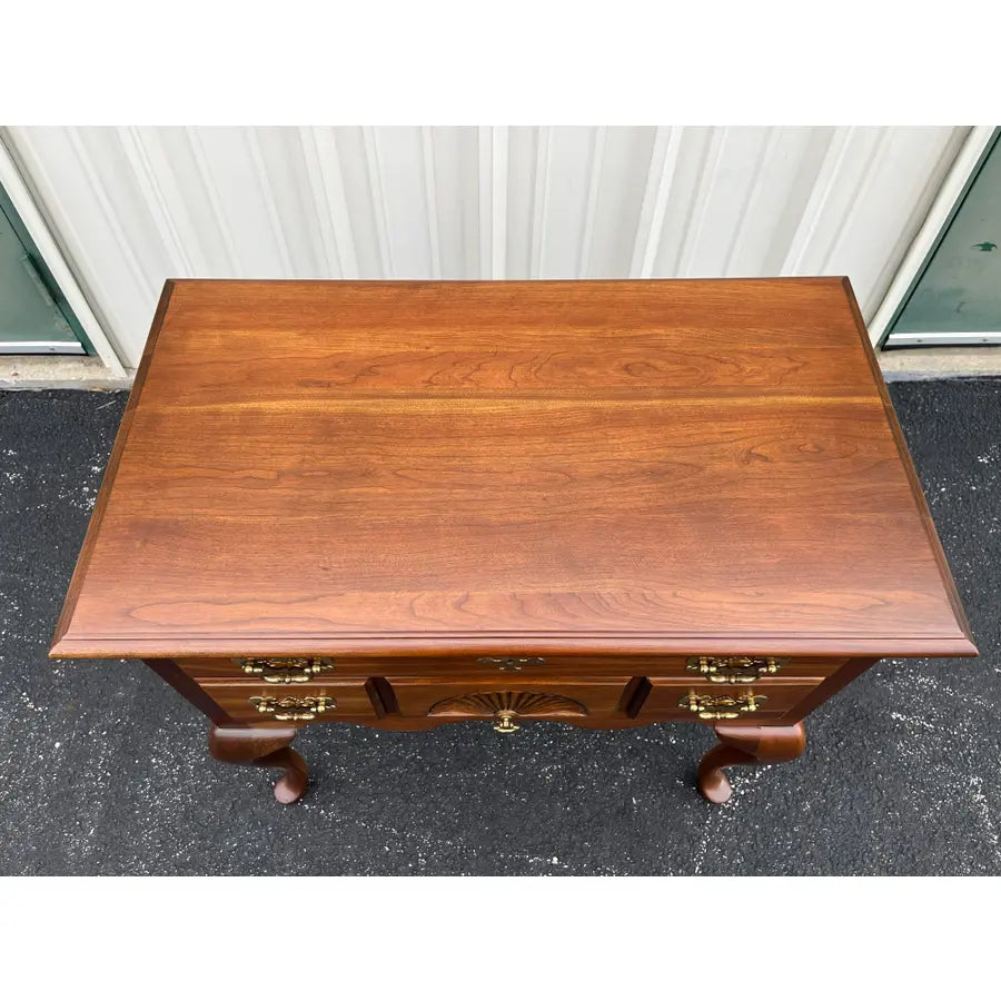 1980s Harden Queen Anne Style New England Cherry Lowboy Chest of Drawers