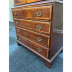 1980s Hickory White "The American Masterpiece Collection" Georgian Style Banded Mahogany Media Armoire