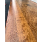 1980s Vintage Walnut and Cherry Bench- 7 Foot Long