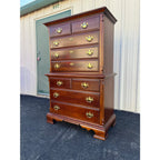 1990s Lexington 9-Drawer Cherry Chippendale Tall Chest of Drawers