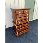 1990s Lexington 9-Drawer Cherry Chippendale Tall Chest of Drawers