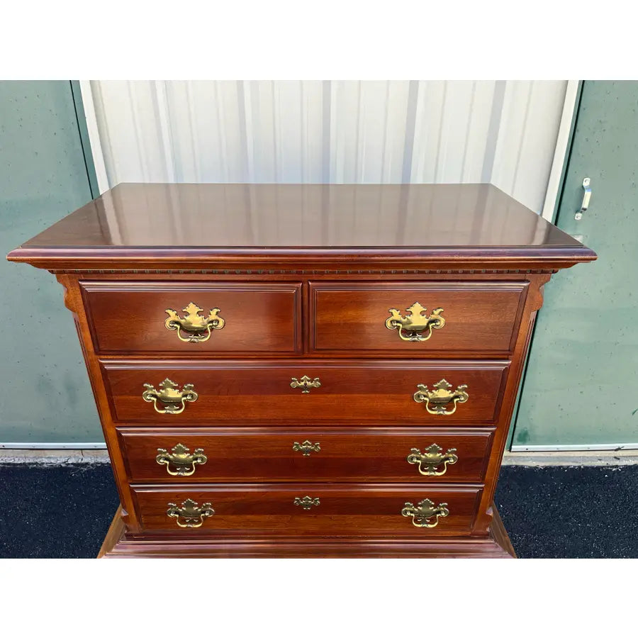 1990s Lexington 9-Drawer Cherry Chippendale Tall Chest of Drawers