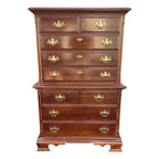 1990s Lexington 9-Drawer Cherry Chippendale Tall Chest of Drawers