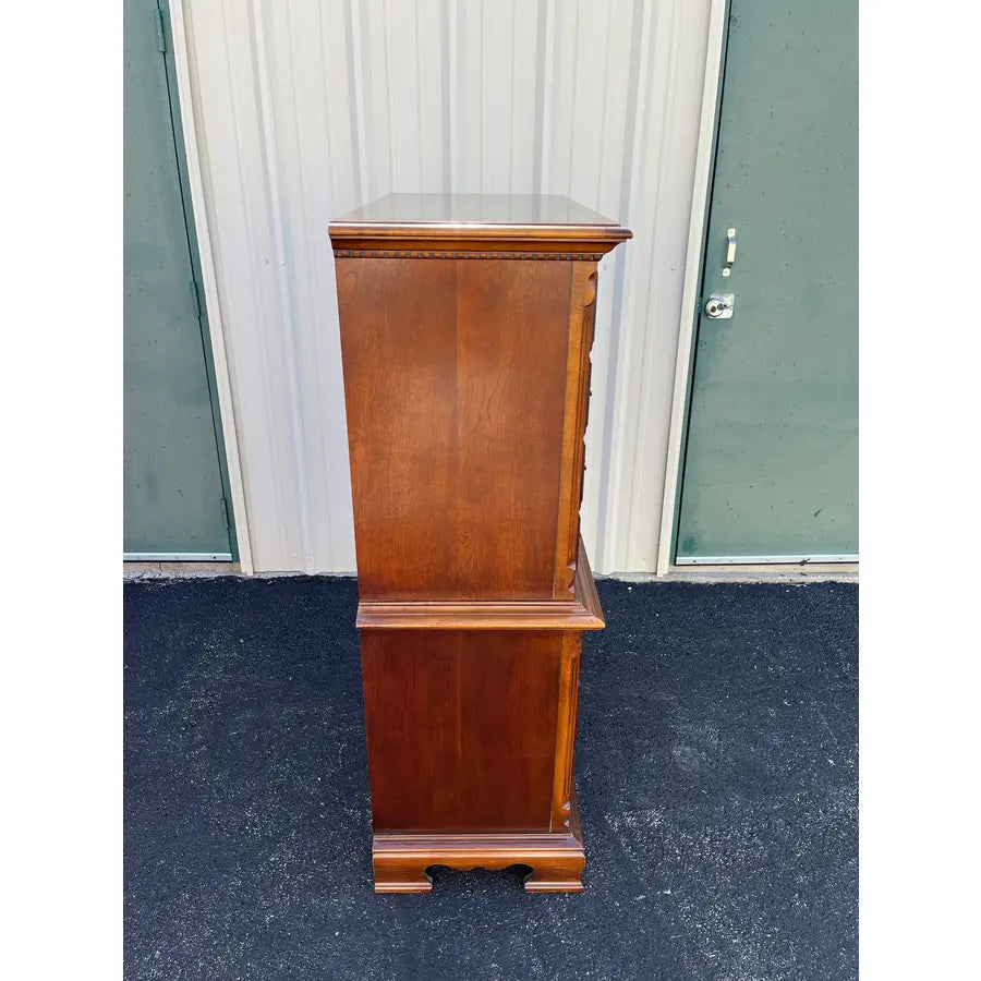 1990s Lexington 9-Drawer Cherry Chippendale Tall Chest of Drawers