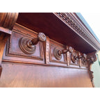 19th Century French Wall-Mount Clawfoot Walnut Hall Tree Coat Rack