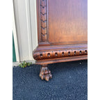 19th Century French Wall-Mount Clawfoot Walnut Hall Tree Coat Rack