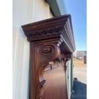 19th Century French Wall-Mount Clawfoot Walnut Hall Tree Coat Rack