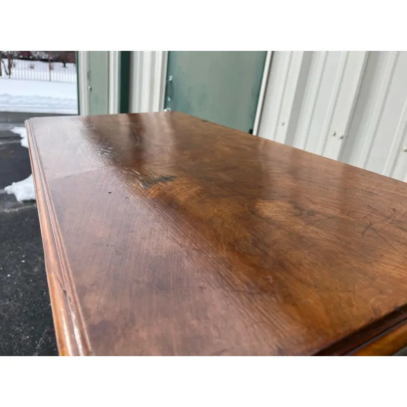 19th Century Walnut Burlwood Wardrobe Dresser