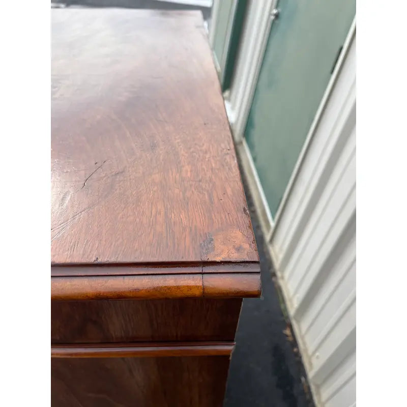 19th Century Walnut Burlwood Wardrobe Dresser