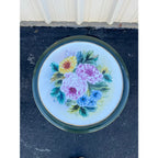 32" Porcelain Capodimonte Flower Painted Pedestals - A Pair