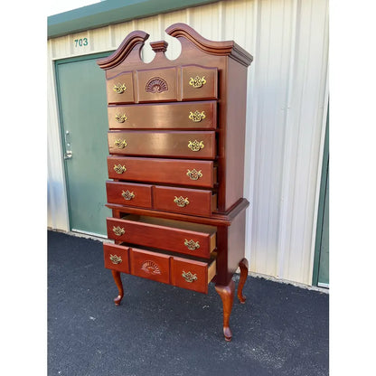 7-Drawer Queen Anne Cherry Highboy Dresser