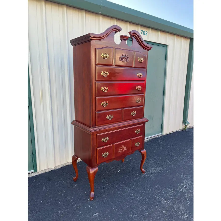 7-Drawer Queen Anne Cherry Highboy Dresser