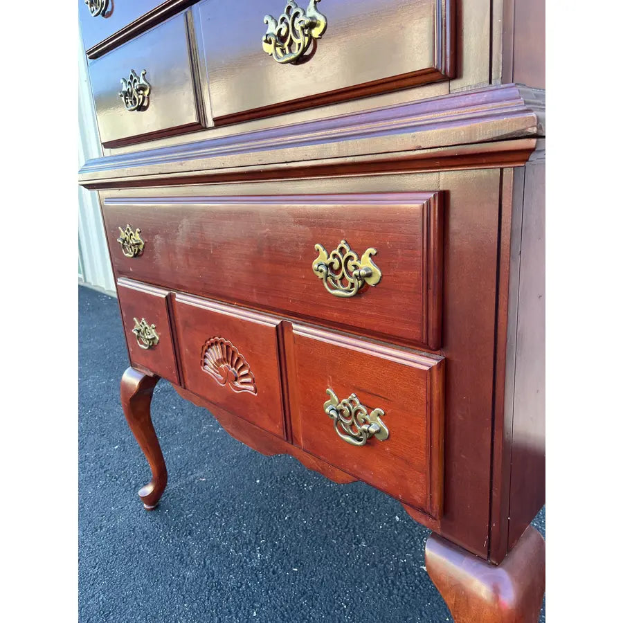 7-Drawer Queen Anne Cherry Highboy Dresser