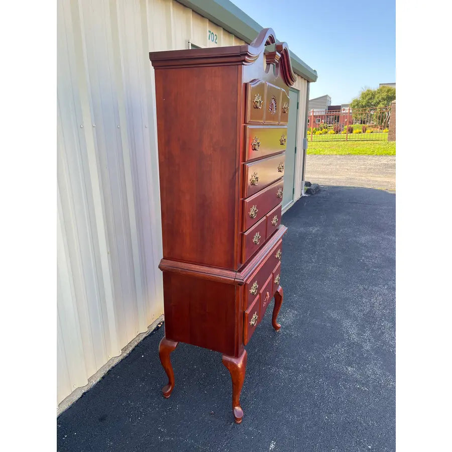 7-Drawer Queen Anne Cherry Highboy Dresser