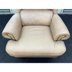 A Pair of Bradington Young Leather Recliners and Ottomans- 1990's