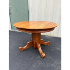 Antique American Oak Pedestal Extension Dining Table