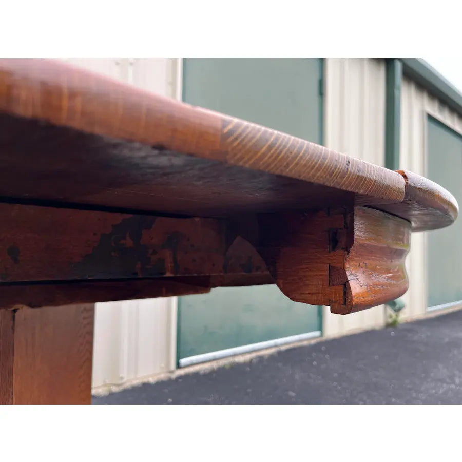 Antique American Oak Pedestal Extension Dining Table