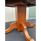 Antique American Oak Pedestal Extension Dining Table