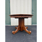 Antique American Oak Pedestal Extension Dining Table