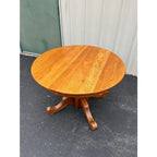 Antique American Oak Pedestal Extension Dining Table