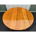 Antique American Oak Pedestal Extension Dining Table