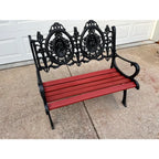 Antique Cast Iron Figural Seasons Garden Bench