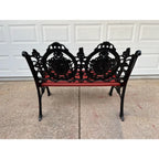 Antique Cast Iron Figural Seasons Garden Bench