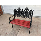 Antique Cast Iron Figural Seasons Garden Bench