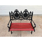Antique Cast Iron Figural Seasons Garden Bench