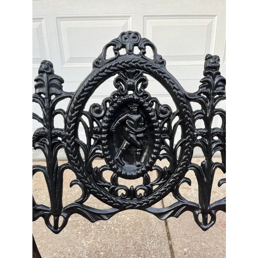 Antique Cast Iron Figural Seasons Garden Bench