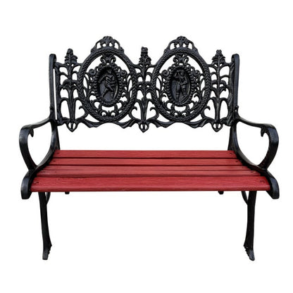 Antique Cast Iron Figural Seasons Garden Bench