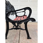 Antique Cast Iron Figural Seasons Garden Bench