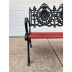 Antique Cast Iron Figural Seasons Garden Bench