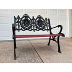 Antique Cast Iron Figural Seasons Garden Bench