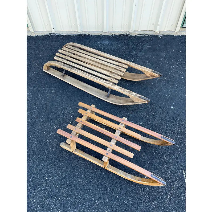 Antique Child’s Winter Sleds- Set of 2- France Early 1900s