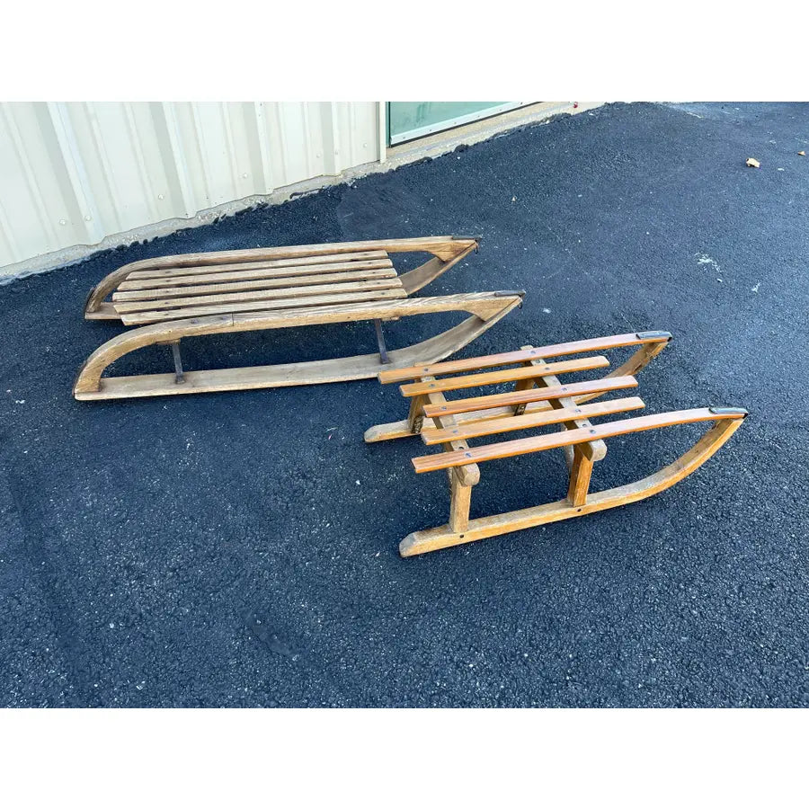 Antique Child’s Winter Sleds- Set of 2- France Early 1900s
