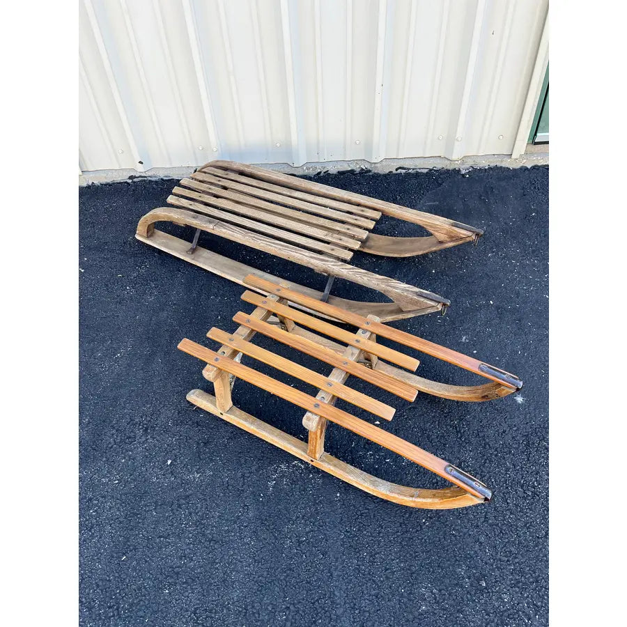 Antique Child’s Winter Sleds- Set of 2- France Early 1900s