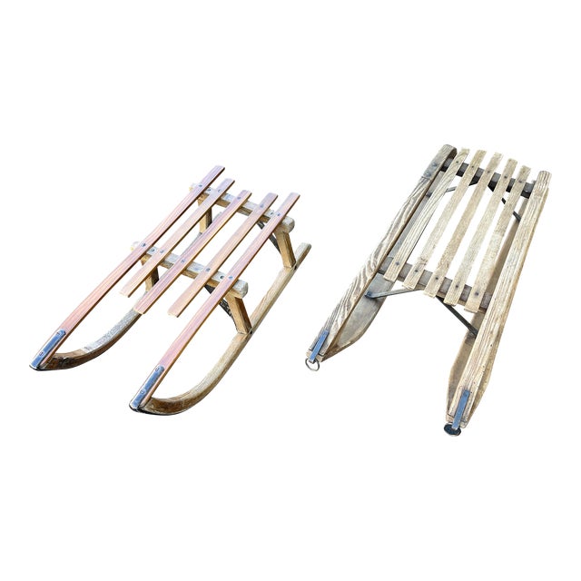 Antique Child’s Winter Sleds- Set of 2- France Early 1900s