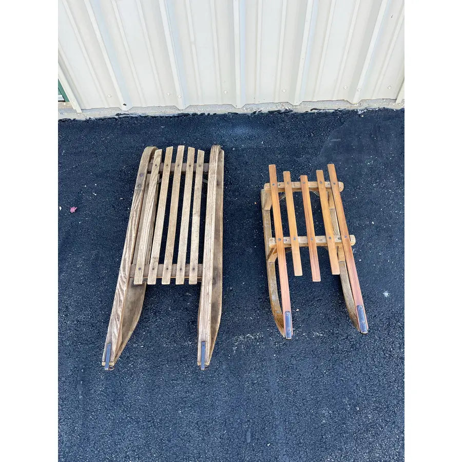Antique Child’s Winter Sleds- Set of 2- France Early 1900s