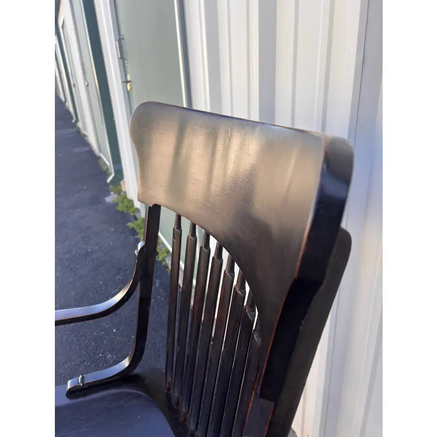 Antique Fraternal Lodge Oak Arm Chairs- Set of 8