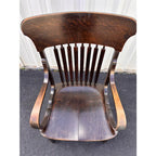 Antique Fraternal Lodge Oak Arm Chairs- Set of 8