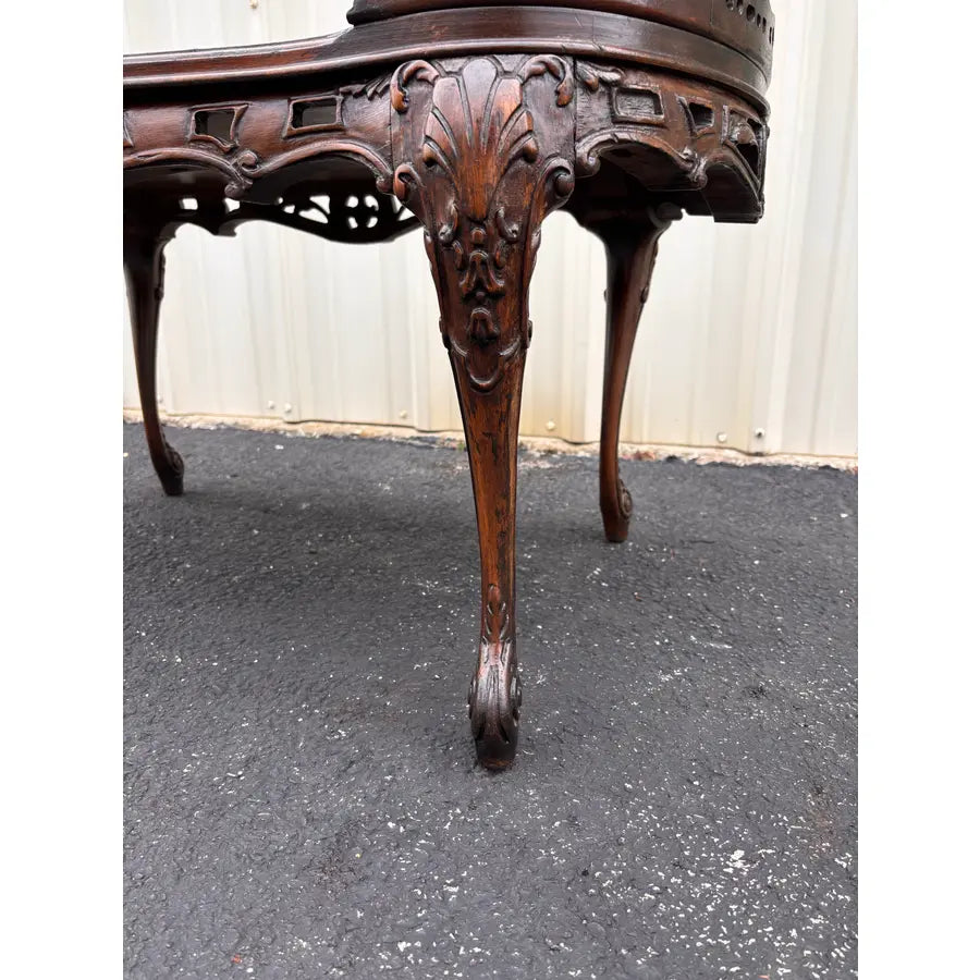 Antique French Carved Walnut Coffee Table