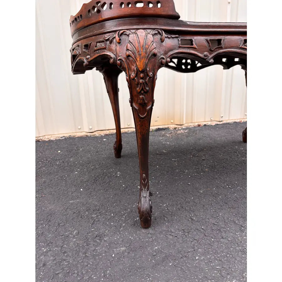 Antique French Carved Walnut Coffee Table