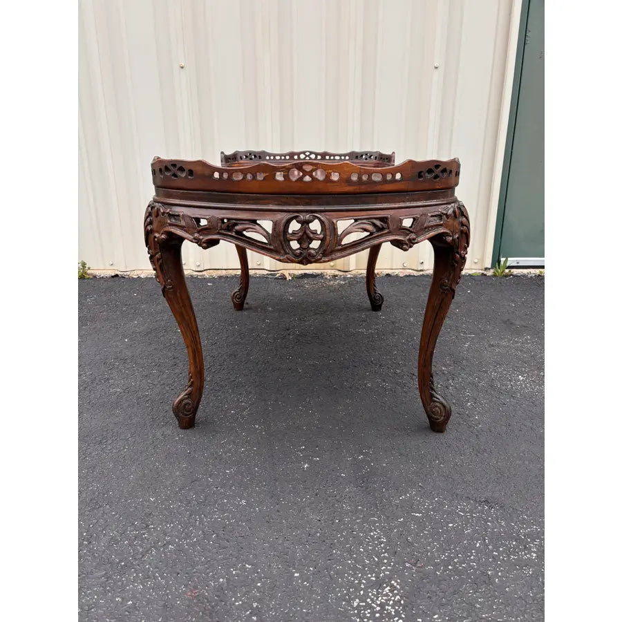 Antique French Carved Walnut Coffee Table