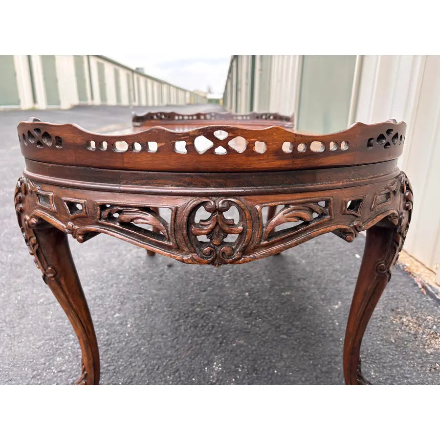 Antique French Carved Walnut Coffee Table