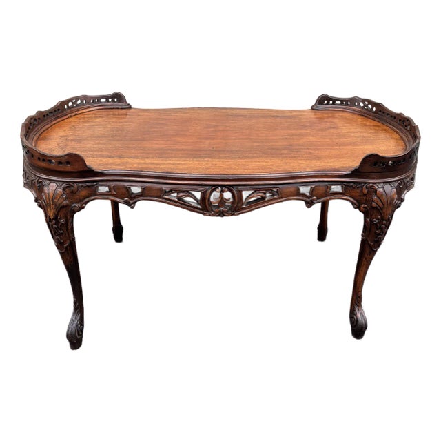 Antique French Carved Walnut Coffee Table